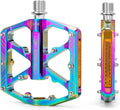 Bike Pedals 9/16 Inch - Bicycle Pedals with Reflectors - 3 Sealed Bearings MTB Pedals Wide Platform Pedals for Mountain Bike, BMX, Road Bike Pedals