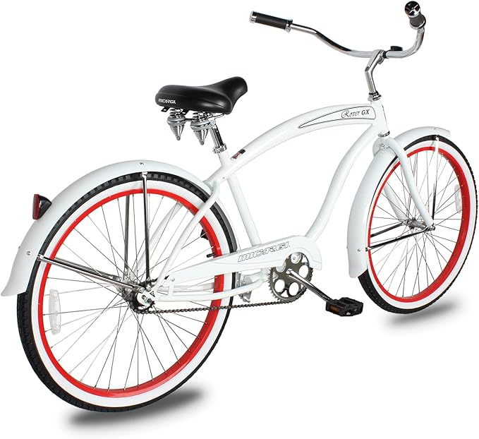 MICARGI 24/26 Inch Adult Cruiser Bicycle Hybrid Bike 1/7 Speeds Commuter Bike for Women, Men, Seniors,Step-Through or Step-Over Bike Steel Frame Multi Colors Style