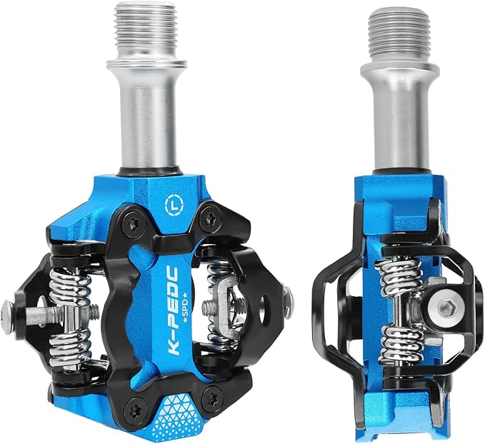 Compatible Clipless MTB Mountain Bike Pedal Dual Sided Lightweight Aluminum 9/16″ Platform Bicycle Pedals with Cleats for Road