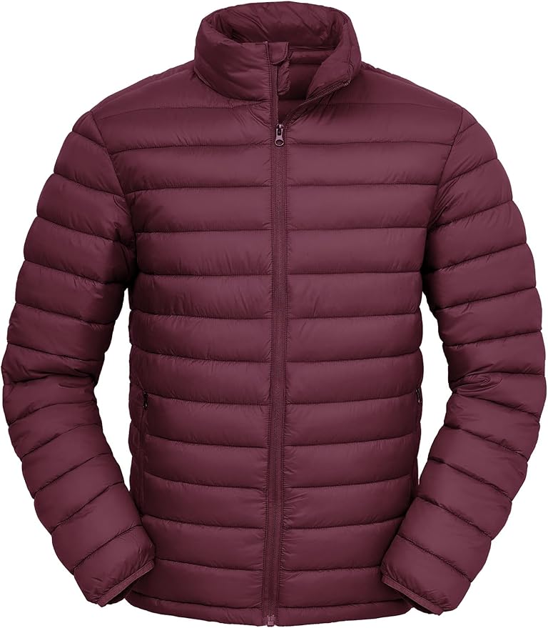 Men's Lightweight Packable Puffer Jacket Insulated Warm Winter Jackets Puffy Coat for Ski Hiking Travel