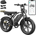 TST Electric Bike for Adults, 1500W Peak Motor 28 MPH 60/100 Miles Fat Tire Ebike with 48V 15Ah/25Ah Removable Battery 20" Electric Dirt Bike Full Suspension and 7-Speed