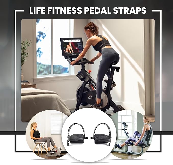 Hydra Fitness Exchange Right & Left Foot Pedal Pair Set – Black | Upright Exercise Bike Pedals with Adjustable Straps | 1/2" Spindle Thread Size | Works with Pro-Form OTS X-Bike Wes-lo Pursuit CT 3.3