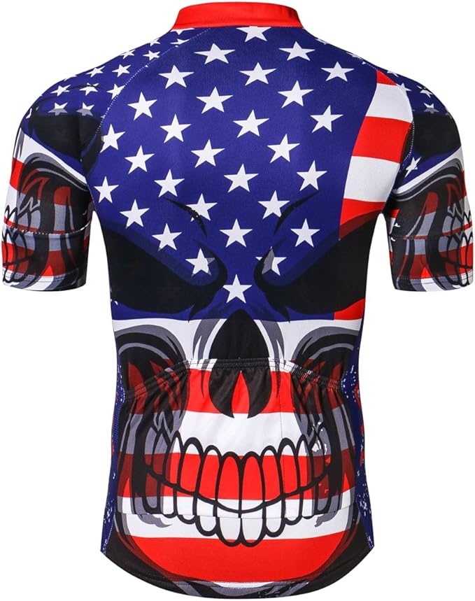 New Pro Full Zipper Men's Cycling Jersey Short Sleeve Riding Shirt USA