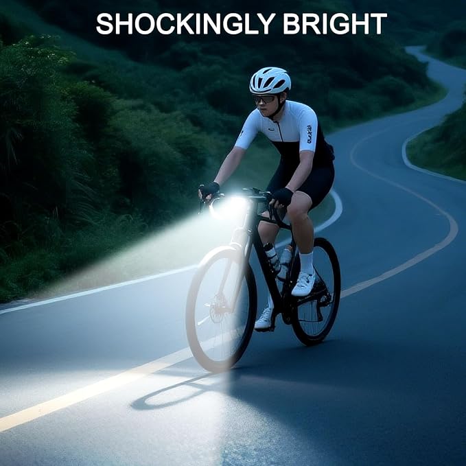 4800 Lumen Bike Lights, USB-C Rechargeable Bicycle Light, Super Bright Bike Lights for Night Riding, IP65 Waterproof Bicycle Headlight, for Commuters Adults and Children