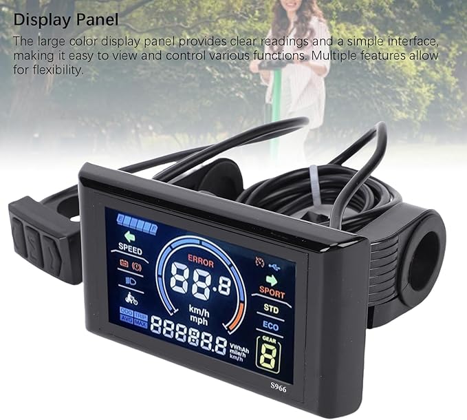 Brushless Motor Controller, 100A Sine Wave Controller 24 MOSFET 3 Mode Color Display for Pedal Assist Electric Bikes Cyclists Commuters