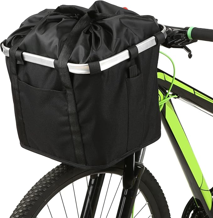Detachable Bike Basket, Dog Cat Bicycle Handlebar Front Bag Pet Carrier with 5 FT Dog Leash for Cycling, Shopping, Picnic, and Outdoor