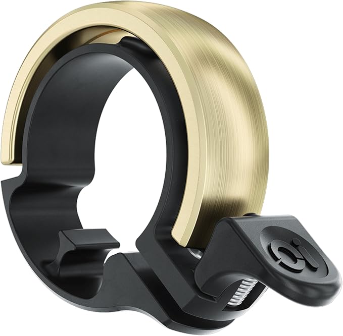 Knog Oi Bike Bicycle Bell - Original Luxury Styles, Built-in Cable Clip, Adult/Youth Bicycle Bell (Black, Copper, Brass, Aluminum)