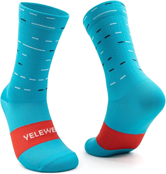Cycling Socks Compression Athletic Crew Running Socks Mens Womens Hiking Riding Bike Workout Climbing Sports 5 Pairs