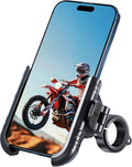 Bike Phone Mount Holder No Block Camera Motorcycle Cell Phone Holder Quick Lock 360° Rotate for iPhone 16 Pro Max for Samsung S25 Ultra 5.4''-7.2'' Smartphone