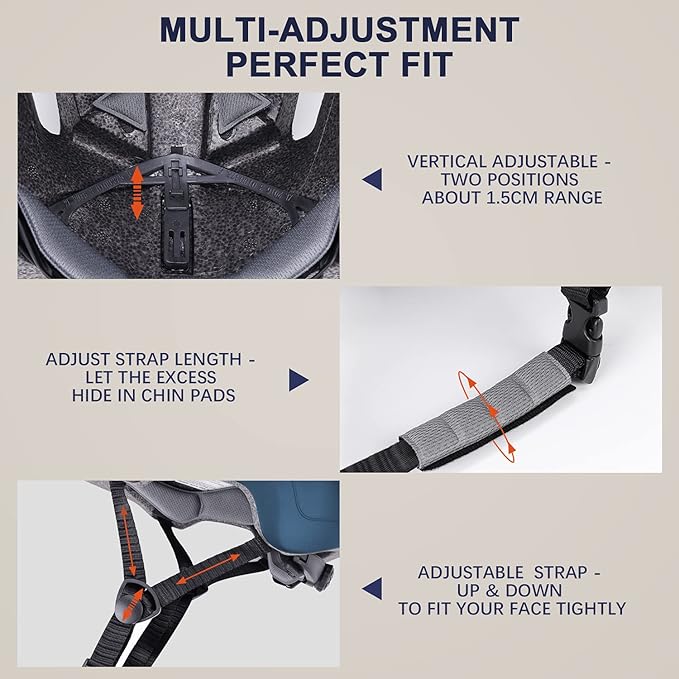 Adult Bike Helmet with Light - Dual Certified for Bicycle Scooter Skateboard Road Cycling Skating Helmet