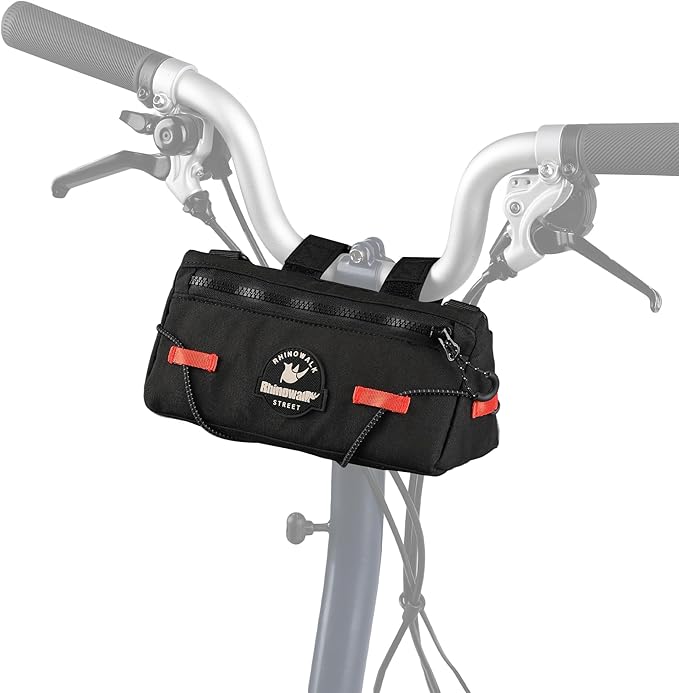 Rhinowalk Bike Handlebar Bag Urban Cycling Front Bag Bike Basket Bicycle Storage Bag for MTB Road Bike Folding Bike, Shoulder Bag, Cycling Accessories(Black)