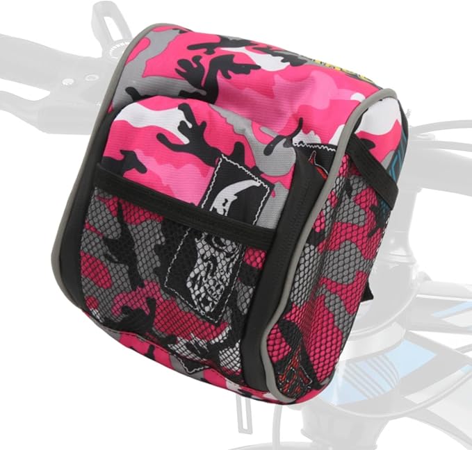 Niiyen Pink Riding Bag Front Bike Handlebar Bag Multifunctional Cycling Hanging Pouch for Electric Vehicle Bicycle Motorcycle Tricycle 7.4x5.5x3.5in