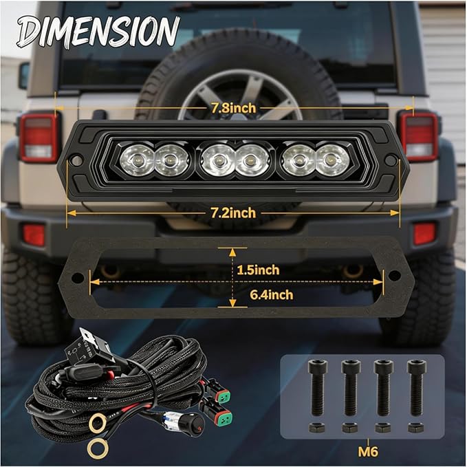 YCHOW-TECH Flush Mount LED Pods 2PCS 7 Inch 120W CREE LED Spot Backup Reverse Light Offroad Driving Lights Flush Mount LED Bumper Light Bars with Wiring Harness Kit for Truck Pickup ATV UTV SUV Ford
