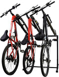 3 Bikes Stand Rack, Bikes Floor Stand for Garage, Indoor, Outdoor, Bicycle Parking Rack Fit 20”-29” Mountain Road and Kids Bikes, Max Tire Width 2.9” Easy to Install, Black