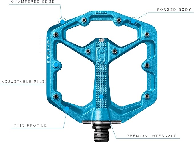 Crankbrothers Stamp Flat MTB Pedals - Size-Specific, Lightweight, Versatile, Durable Bike Pedals