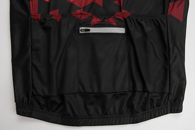 GCRFL Men's Cycling Jersey Long Sleeve Biking Shirt with 3+1 Zipper Pocket Breathable Quick Dry Bicycle Jersey