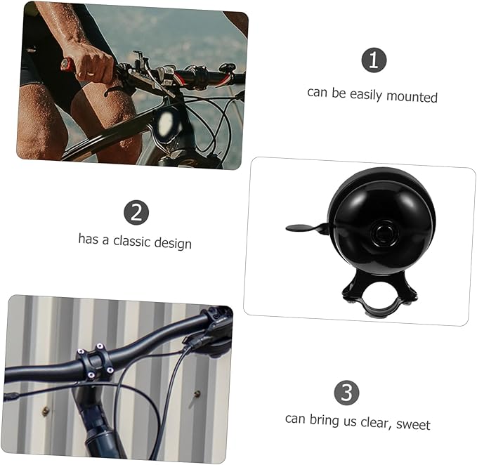Toyvian Double-Sided Vintage Bike Bell Loud Iron Bicycle Bell Portable Cycling Accessory for Road Bikers Anti-Loss Design for Easy Location