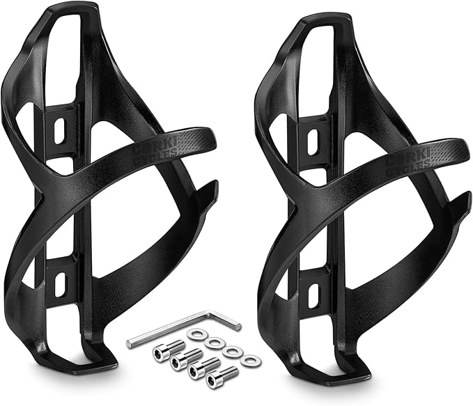 Corki Cycles Bike Water Bottle Holder Right Side Load Water Bottle Cage for Road, MTB, Gravel Bicycle Black 2-Pack