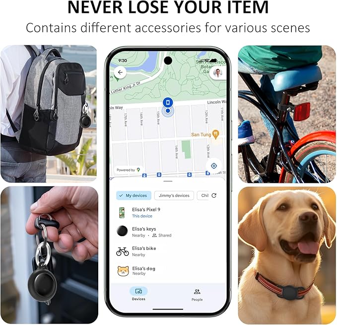 Bike Tracker for Android, Android Airtag Compatible with Google Find My Device App, Replaceable Battery Item Finder, Tracker Tag for Keys, Suitcase, Backpack, Wallet, Luggage (for Bike)