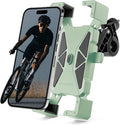 ROCKBROS Bike Phone Mount Holder,Motorcycle Phone Mount Phone Holder for Bike Motorcycle E-Bike Cell Phone Clamp for iPhone 16 15 Pro Max/ 14/13, Galaxy S10 and More 4.5-7.2" (Green)