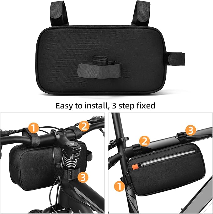 Bike Handlebar Bag Professional Waterproof Bike Crossbar Front Bag Bicycle Basket Frame Bags for Road Mountain Bicycle Outdoor Cycling Travel Hiking