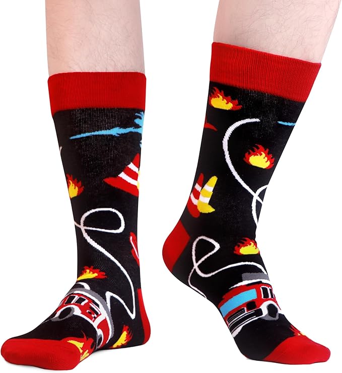 WeciBor Men's Dress Funny Crazy Colorful Novelty Combed Cotton Crew Socks 12 Pack - Size 7-10/10-13/13-15