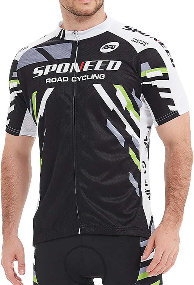 Men Bike Jersey Short Sleeve Road Cycling Shirts Biking Tops Moisture Wicking