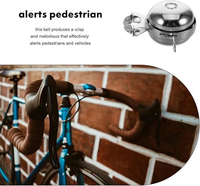 TOYANDONA Vintage Bicycle Bell, Loud Metal Bike Bell and Adults, Silver Retro Manual Horn with Handlebar Mount for Mountain and Road Bikes