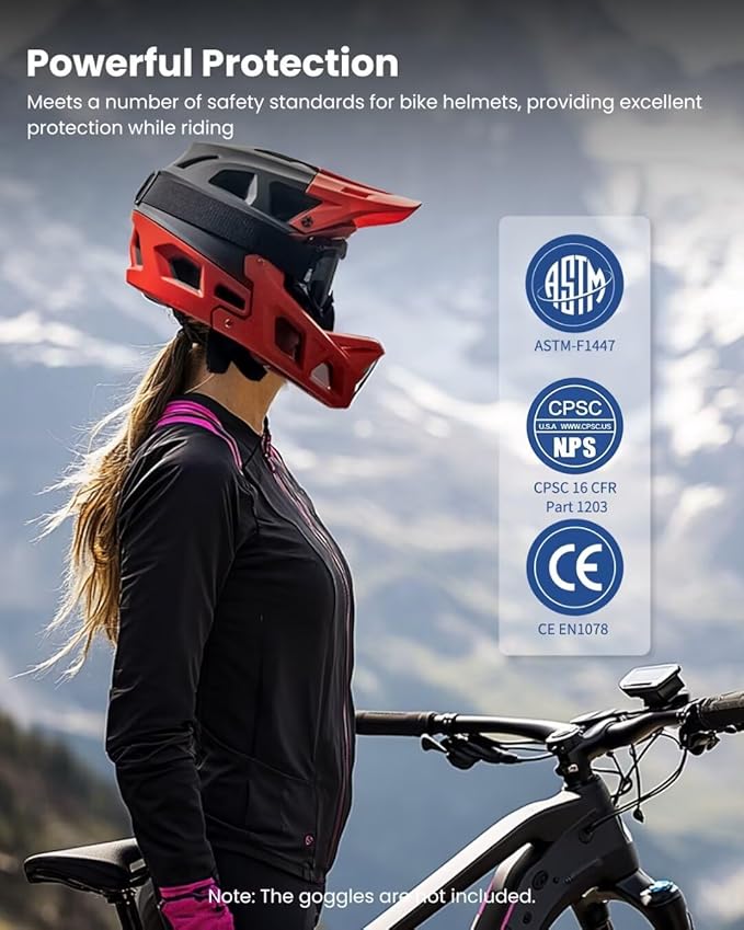 ILM Adult Mountain Bike Helmet Men & Women Full Face Lightweight BMX MTB Helmet ASTM CPSC CE Certified Cycling Helmet Model ZL-B068
