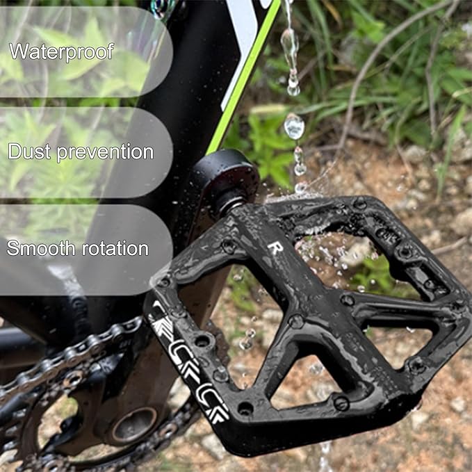Light Weight Cycling Pedals Secure Grips Flat Mountain Bike Pedals with Sealed Bearing Suitable for Street Bikes 1 Pair