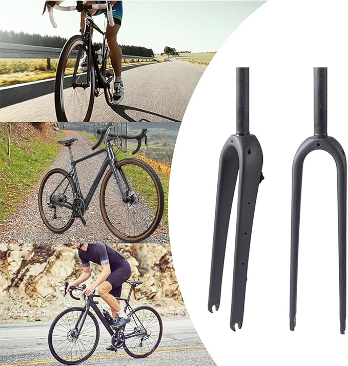 Gravel 700C Carbon Fiber Rigid Fork Road Bike Forks QR 9 * 100mm 1-1/8" 28.6mm Straight/Tapered Tube Hard Front Fork Front Fork Bikes for 55C Tires Disc Brake