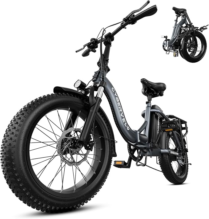 1000W Folding Electric Bike for Adults,75+ Miles,30+MPH,48V 20.8Ah Removable Battery,20" Fat Tire Electric Bike,Front Suspension 7-Speed Commuter Ebike,UL Certified