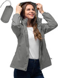 33,000ft Women's Rain Jacket Waterproof Lightweight Packable Raincoat with Hood for Golf Hiking Travel Windbreaker
