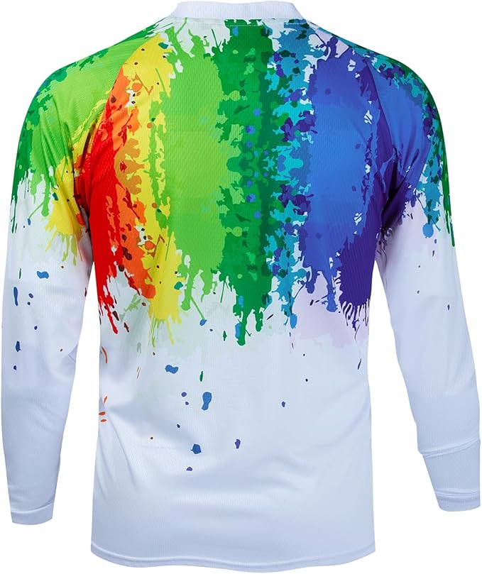 JPOJPO Men's Mountain Bike Jersey Long Sleeve MTB Off-Road Racing Downhill Motocross Shirts Quick Dry&Moisture-Wicking Tops