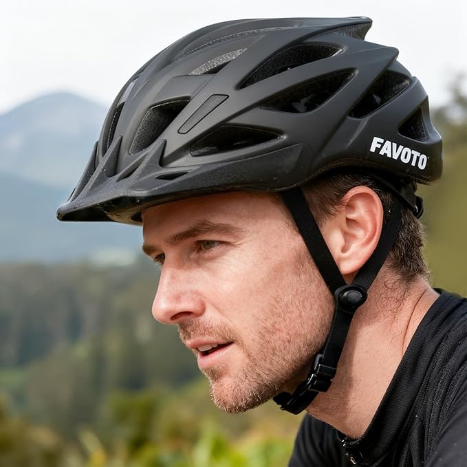 Favoto Bike Helmet for Adults – Lightweight Bicycle Helmet with Visor, MTB & Road Bike Helmet for Men and Women, CPSC Certified