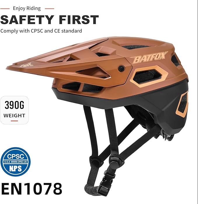 BATFOX Bike Helmet,Mountain Bike Helmet Helmets for Men Women Adults Youth