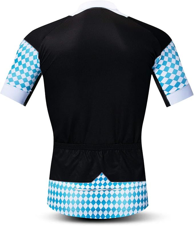 Men Cycling Jersey Skull Bike Short Sleeve Tops Quick-Dry Reflective 3-Pockets S-3XL