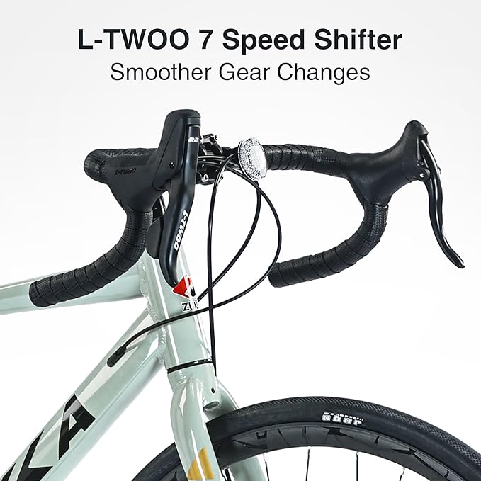 ZeHuoGe 700C Road Bike with Aluminum Alloy Frame, 7 Speed Comfort Bicycle for Over 12 Years Old