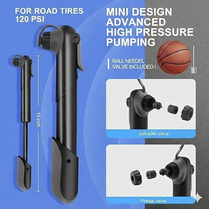 Ultimate 27-Piece Bike Repair Kit - Roadside Emergency Savior with 120PSI Mini Pump (Fits Presta & Schrader), 16-in-1 Multitool & Glue-Free Tire Patch, Pro Set for Road & Mountain Bikes