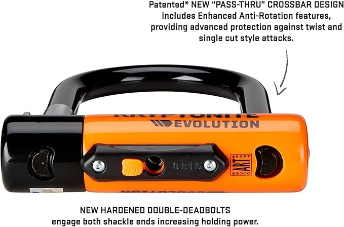 Kryptonite Evolution Mini-7 Bike U-Lock with 4 ft Security Cable - 7mm Max - Performance Steel Shackle with Double Deadbolt, Includes 3 Keys, Convenient Carry Bracket - Compact High-Security Bike Lock