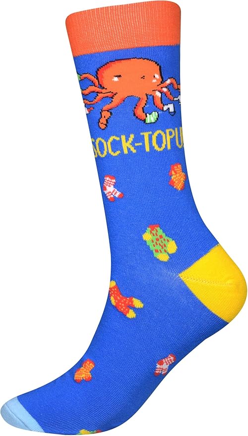 Cansok Men's 2/4 Packs Fun Crazy Novelty Dress Crew Socks
