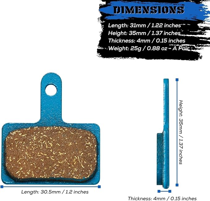 2 Pairs Brake Pads for TRP Tektro Shimano Deore Br-M575 M525 M515 T615 T675 M505 M495 M486 M485 M475 M465 M447 M446 M445 M416 M415 M395 M375 M315 M355 C601 C501(Resin,Semi-Metallic,Sintered Metal)