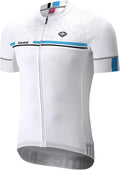 Santic Men's Cycling Jersey Short Sleeve Tops Pro Road Bike Shirt Full Zipper UPF 50+ MTB Jersey with Pockets
