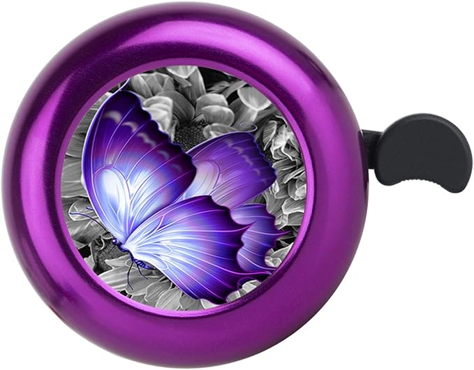 Bicycle Bell Aluminum Bike Bell Cute Loud Crisp Clear Sound Bicycle Bike Bell for Adults Kids Girls Boys 5 Colors (Butterfly)