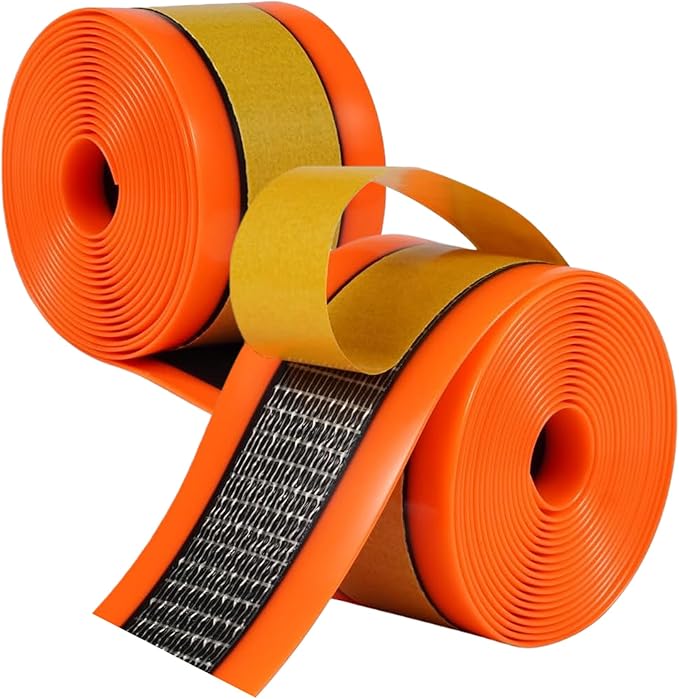 Self-Adhesive Bike Tire Liners, TPU Material with Translucent Mesh, Orange, Lightweight Quick Installation for Mountain and Road Bikes