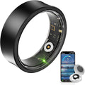 AI Smart Ring, Fitness Tracker with Heart Rate, Sleep Tracking, Step Tracking, 10ATM, Waterproof Smart Ring for iPhone and Android (Matte Black, 9)