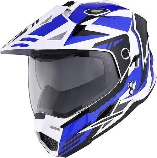 1Storm Youth Kids Dual Sport Dual Visor Motorcycle Motocross Off Road Full Face Helmet Matt Black