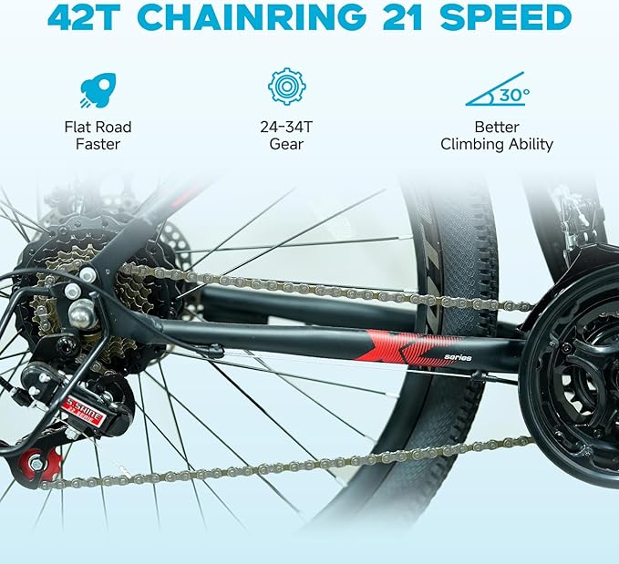 Electric Bike for Adults & Teens - 350W 26" Victor Ebike - 21-Speed, 20Mph Up to 40Miles with Dual Disc Brakes, Commuter E-MTB for Men Women | UL 2849 Certified