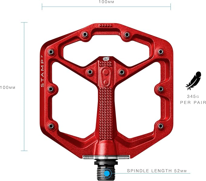 Crankbrothers Stamp Flat MTB Pedals - Size-Specific, Lightweight, Versatile, Durable Bike Pedals