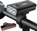 3000 Lumen Super Bright Bike Lights,5200mAh Runtime 10+ Hours,Rechargeable Bicycle Lights Front and Back for Night Riding,5 Light Modes,Easy to Install for Men Women Kids Road Mountain Cycling
